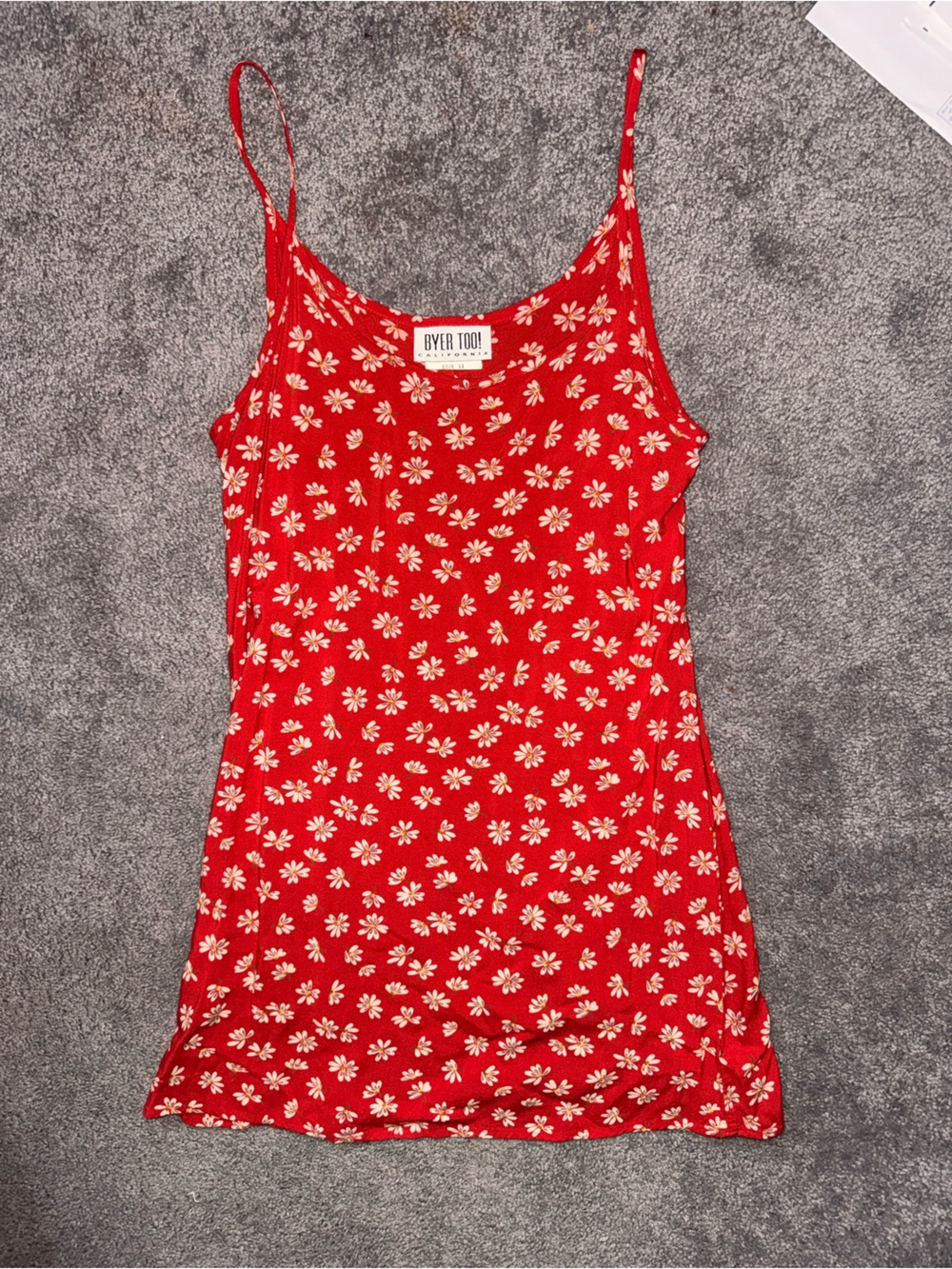 Byer Too! Red Floral Slip Dress